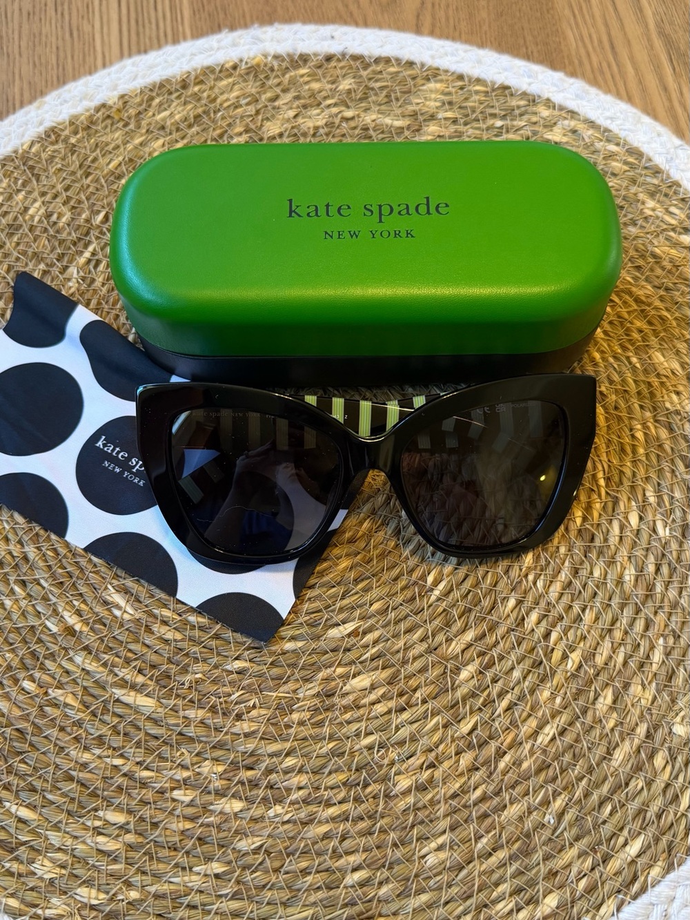 kate spade Black Gloss Cat-Eye Sunglasses